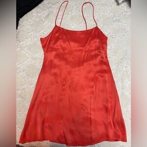 Anthropologie Red Orange Mini Dress